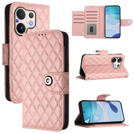 Rhombic Texture Flip Leather Phone Case with Lanyard, For vivo V60 Lite 5G Global, For vivo Y400 5G Global, For vivo Y400 4G, For vivo V60 5G Global