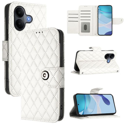 Rhombic Texture Flip Leather Phone Case with Lanyard, For vivo V60 Lite 5G Global, For vivo Y400 5G Global, For vivo Y400 4G, For vivo V60 5G Global