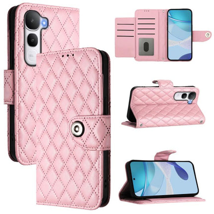 Rhombic Texture Flip Leather Phone Case with Lanyard, For vivo V60 Lite 5G Global, For vivo Y400 5G Global, For vivo Y400 4G, For vivo V60 5G Global
