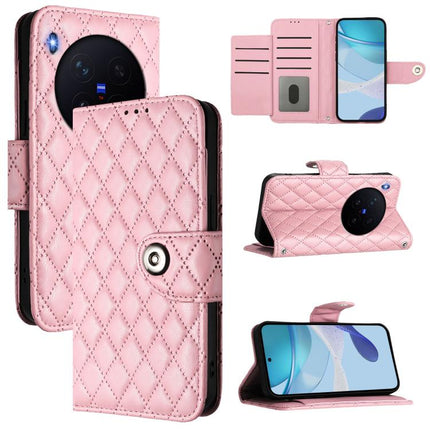 Rhombic Texture Flip Leather Phone Case with Lanyard, For vivo X300 Ultra 5G, For vivo X300 Pro, For vivo X300, For vivo Y31 5G Global