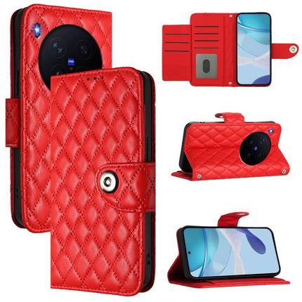 Rhombic Texture Flip Leather Phone Case with Lanyard, For vivo X300 Ultra 5G, For vivo X300 Pro, For vivo X300, For vivo Y31 5G Global