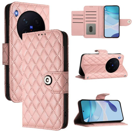 Rhombic Texture Flip Leather Phone Case with Lanyard, For vivo X300 Ultra 5G, For vivo X300 Pro, For vivo X300, For vivo Y31 5G Global