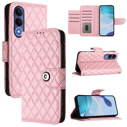 Rhombic Texture Flip Leather Phone Case with Lanyard, For vivo X300 FE 5G Russia / 5G Zeiss, For vivo X300s 5G, For vivo V70 FE 5G, For vivo Y21 5G 2026 Global / Y05 4G