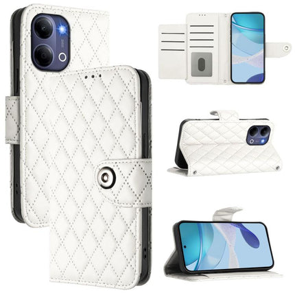 Rhombic Texture Flip Leather Phone Case with Lanyard, For vivo X300 FE 5G Russia / 5G Zeiss, For vivo X300s 5G, For vivo V70 FE 5G, For vivo Y21 5G 2026 Global / Y05 4G