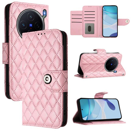 Rhombic Texture Flip Leather Phone Case with Lanyard, For vivo X300 FE 5G Russia / 5G Zeiss, For vivo X300s 5G, For vivo V70 FE 5G, For vivo Y21 5G 2026 Global / Y05 4G