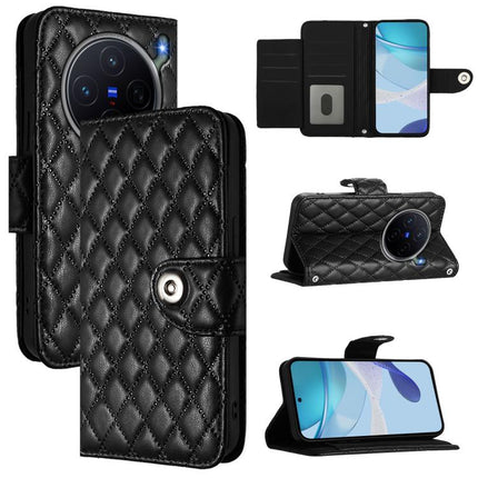 Rhombic Texture Flip Leather Phone Case with Lanyard, For vivo X300 FE 5G Russia / 5G Zeiss, For vivo X300s 5G, For vivo V70 FE 5G, For vivo Y21 5G 2026 Global / Y05 4G