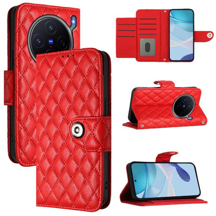Rhombic Texture Flip Leather Phone Case with Lanyard, For vivo X300 FE 5G Russia / 5G Zeiss, For vivo X300s 5G, For vivo V70 FE 5G, For vivo Y21 5G 2026 Global / Y05 4G