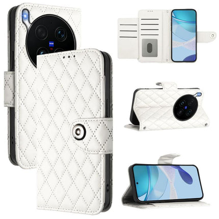 Rhombic Texture Flip Leather Phone Case with Lanyard, For vivo X300 Ultra 5G, For vivo X300 Pro, For vivo X300, For vivo Y31 5G Global
