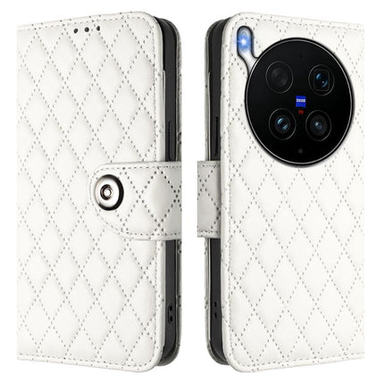 Rhombic Texture Flip Leather Phone Case with Lanyard, For vivo X300 Ultra 5G, For vivo X300 Pro, For vivo X300, For vivo Y31 5G Global