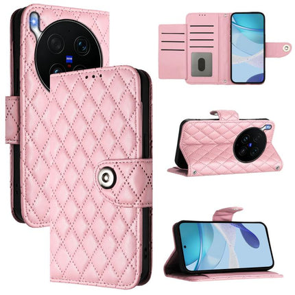 Rhombic Texture Flip Leather Phone Case with Lanyard, For vivo X300 Ultra 5G, For vivo X300 Pro, For vivo X300, For vivo Y31 5G Global