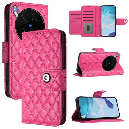 Rhombic Texture Flip Leather Phone Case with Lanyard, For vivo X300 Ultra 5G, For vivo X300 Pro, For vivo X300, For vivo Y31 5G Global