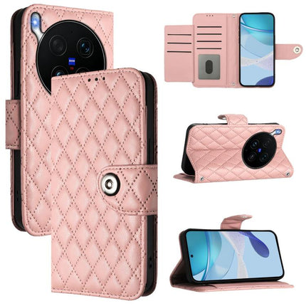 Rhombic Texture Flip Leather Phone Case with Lanyard, For vivo X300 Ultra 5G, For vivo X300 Pro, For vivo X300, For vivo Y31 5G Global