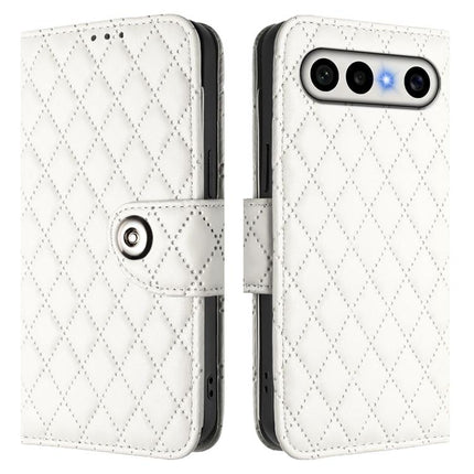 Rhombic Texture Flip Leather Phone Case with Lanyard, For vivo X300 FE 5G Russia / 5G Zeiss, For vivo X300s 5G, For vivo V70 FE 5G, For vivo Y21 5G 2026 Global / Y05 4G