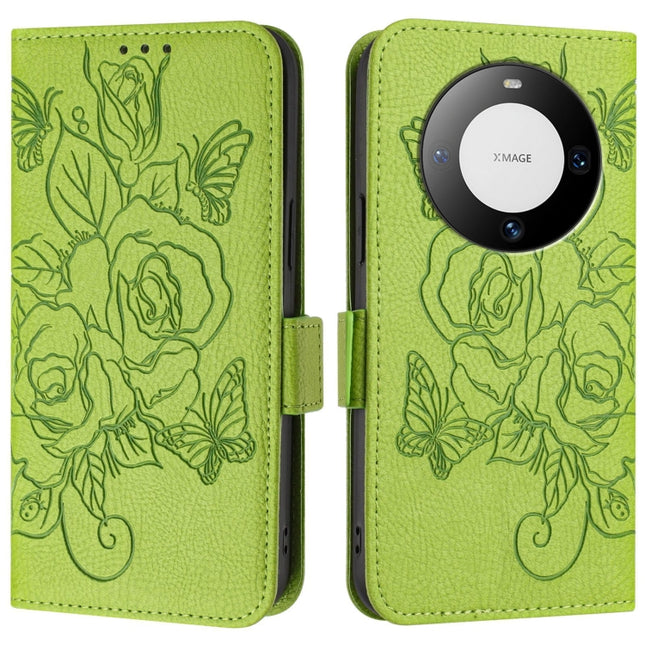Embossed Rose RFID Anti-theft Leather Phone Case, For Huawei Mate 60, For Huawei P60 Art, For Huawei P60 / P60 Pro, For Huawei Enjoy 50 Pro 4G / nova Y90
