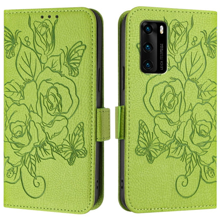 Embossed Rose RFID Anti-theft Leather Phone Case, For Huawei P40, For Huawei Enjoy 9s 4G / P Smart 2019, For Huawei P Smart+ 2019, For Huawei P30 Lite / nova 4e