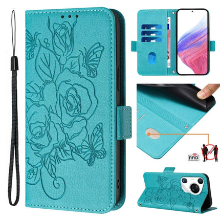 Embossed Rose RFID Anti-theft Leather Phone Case, For Huawei nova 12s 4G, For Huawei Pura 70 Pro, For Huawei Pura 70, For Huawei Mate 60 Pro / 60 Pro+