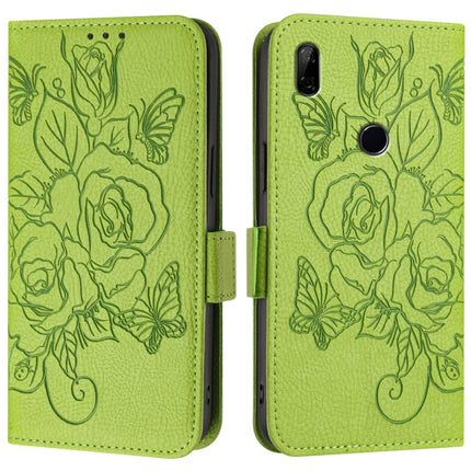 Embossed Rose RFID Anti-theft Leather Phone Case, For Honor 9X 4G / Huawei P Smart Z