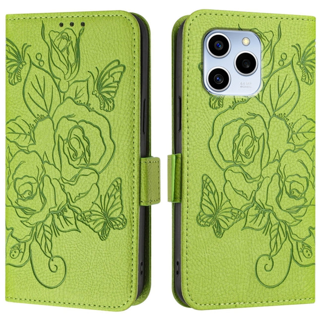 Embossed Rose RFID Anti-theft Leather Phone Case, For Honor 60 SE 5G, For Honor 60 Pro 5G, For Honor 60 5G, For Honor 50 Lite / Huawei nova 8i