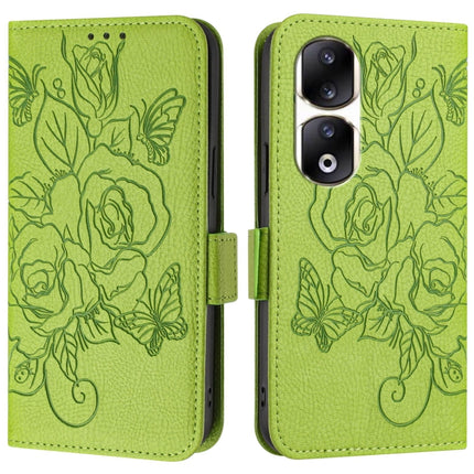 Embossed Rose RFID Anti-theft Leather Phone Case, For Honor 90 Pro 5G, For Honor 90 5G, For Honor X7a 4G / Play 7T 5G, For Honor Magic5 Pro