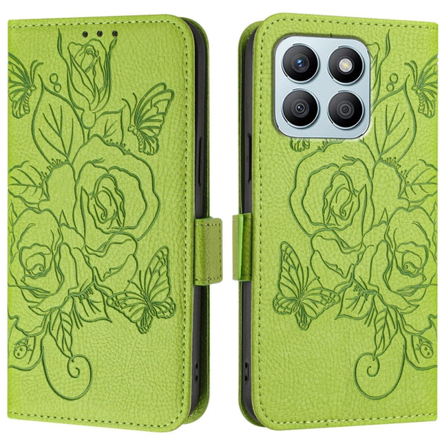 Embossed Rose RFID Anti-theft Leather Phone Case, For Honor X8b 4G, For Honor X9b 5G / Magic6 Lite 5G, For Honor X6a 4G, For Honor 90 Lite 5G / X50i 5G