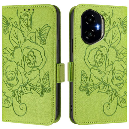 Embossed Rose RFID Anti-theft Leather Phone Case, For Honor 300 5G, For Honor X9c 5G, For Honor 200 Smart 5G, For Honor X6b