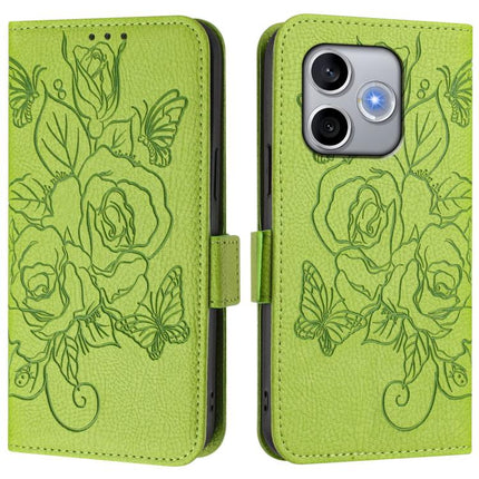 Embossed Rose RFID Anti-theft Leather Phone Case, For Honor 600 Lite Global, For Honor Magic8 Pro Air 5G, For Honor X8d 4G, For Honor Magic8 Pro