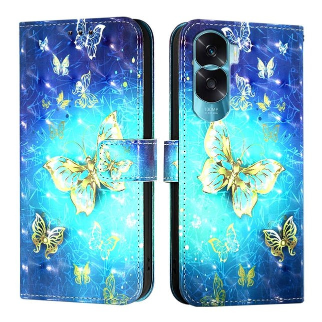3D Painting Horizontal Flip Leather Phone Case, For Honor 90 Lite / X50i, For Honor 90 Pro, For Honor 90