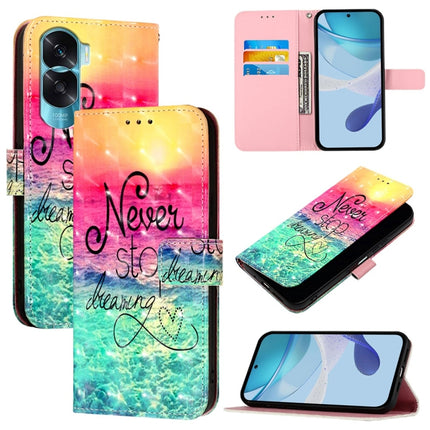 3D Painting Horizontal Flip Leather Phone Case, For Honor 90 Lite / X50i, For Honor 90 Pro, For Honor 90