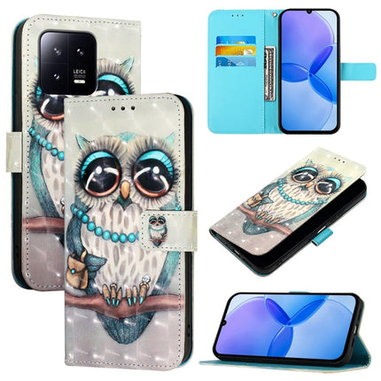 3D Painting Horizontal Flip Leather Phone Case, For Xiaomi 13 Pro, For Xiaomi 13, For Xiaomi 12S Ultra