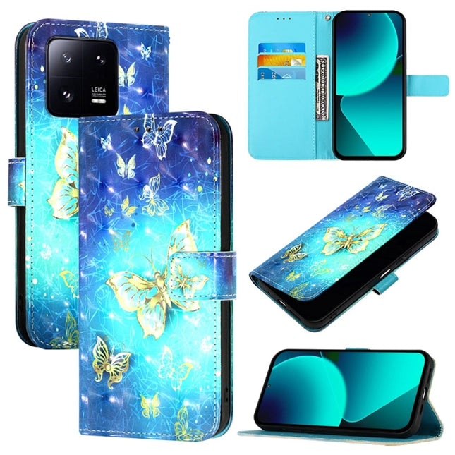 3D Painting Horizontal Flip Leather Phone Case, For Xiaomi 13 Pro, For Xiaomi 13, For Xiaomi 12S Ultra