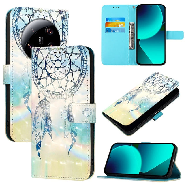 3D Painting Horizontal Flip Leather Phone Case, For Xiaomi 13 Ultra, For Xiaomi Civi 3, For Xiaomi 13 Lite / Civi 2