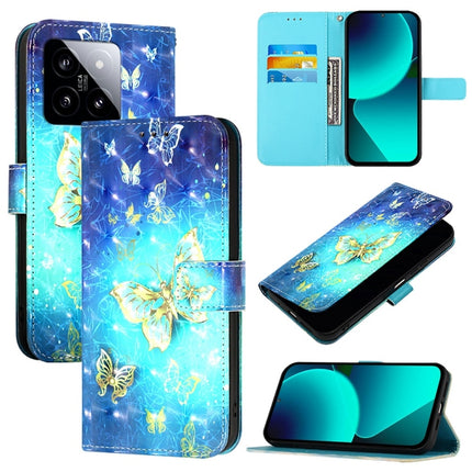 3D Painting Horizontal Flip Leather Phone Case, For Xiaomi 14 Pro, For Xiaomi 14, For Xiaomi 13T Global / 13T Pro Global