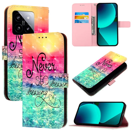 3D Painting Horizontal Flip Leather Phone Case, For Xiaomi 14 Pro, For Xiaomi 14, For Xiaomi 13T Global / 13T Pro Global