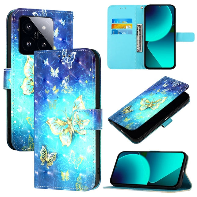 3D Painting Horizontal Flip Leather Phone Case, For Xiaomi 14 Pro, For Xiaomi 14, For Xiaomi 13T Global / 13T Pro Global