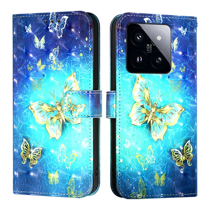 3D Painting Horizontal Flip Leather Phone Case, For Xiaomi 14 Pro, For Xiaomi 14, For Xiaomi 13T Global / 13T Pro Global