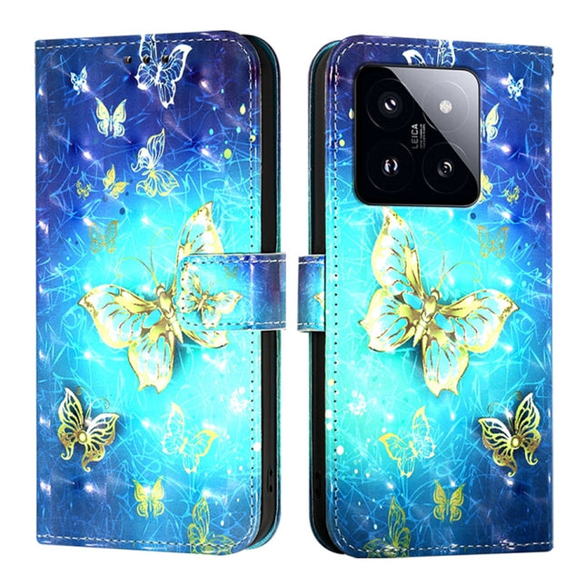 3D Painting Horizontal Flip Leather Phone Case, For Xiaomi 14 Pro, For Xiaomi 14, For Xiaomi 13T Global / 13T Pro Global