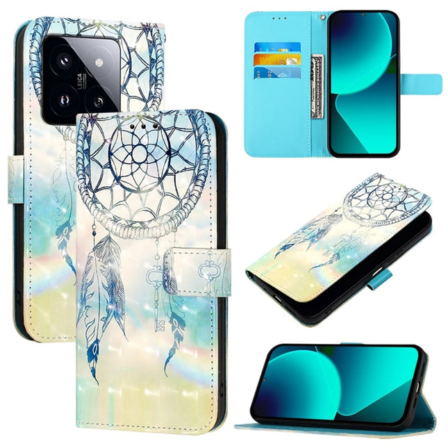 3D Painting Horizontal Flip Leather Phone Case, For Xiaomi 14 Pro, For Xiaomi 14, For Xiaomi 13T Global / 13T Pro Global