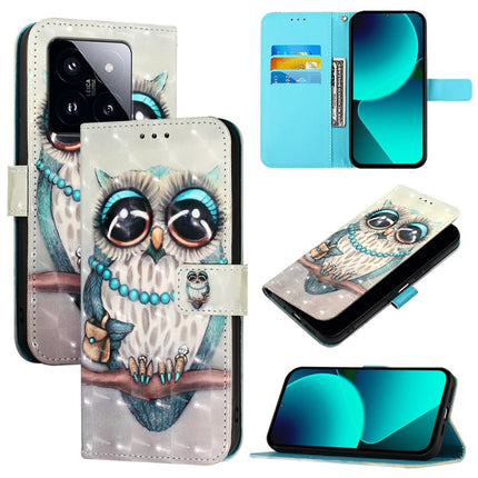 3D Painting Horizontal Flip Leather Phone Case, For Xiaomi 14 Pro, For Xiaomi 14, For Xiaomi 13T Global / 13T Pro Global