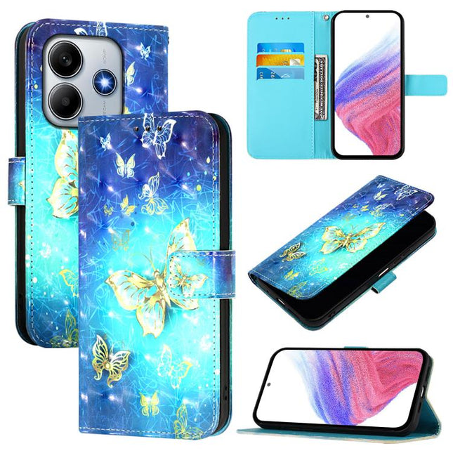 3D Painting Horizontal Flip Leather Phone Case, For Xiaomi Poco M7 Pro 5G, For Xiaomi 14T Pro, For Xiaomi 14T