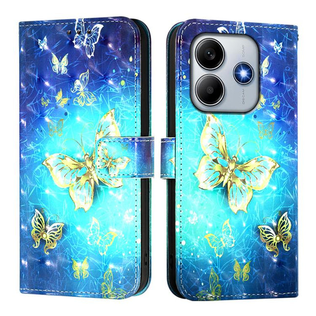 3D Painting Horizontal Flip Leather Phone Case, For Xiaomi Poco M7 Pro 5G, For Xiaomi 14T Pro, For Xiaomi 14T