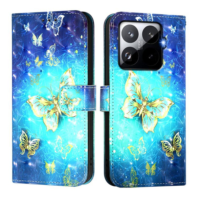 3D Painting Horizontal Flip Leather Phone Case, For Xiaomi 15T Pro, For Xiaomi 15T, For Xiaomi Civi 5 Pro