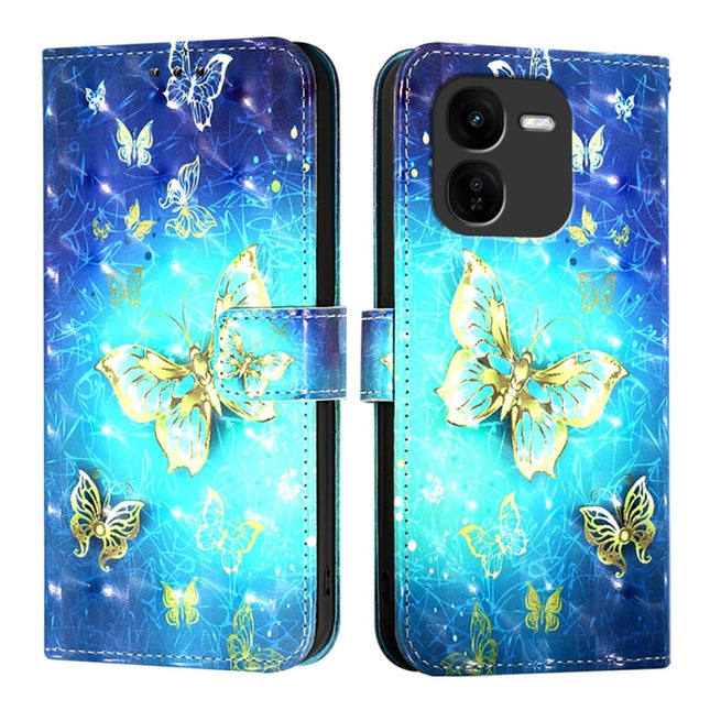 3D Painting Horizontal Flip Leather Phone Case, For vivo iQOO Z9x, For vivo iQOO Z9 / iQOO Z9 Turbo, For vivo Y03 Global