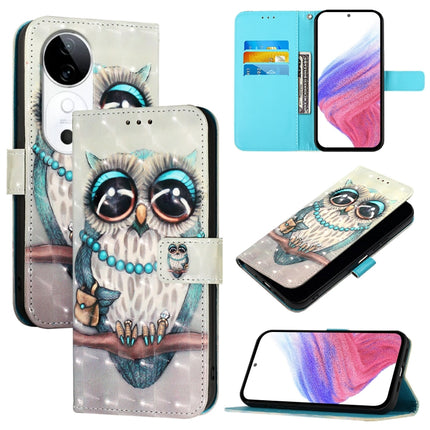 3D Painting Horizontal Flip Leather Phone Case, For vivo S19 Pro, For vivo S19, For vivo Y28 4G