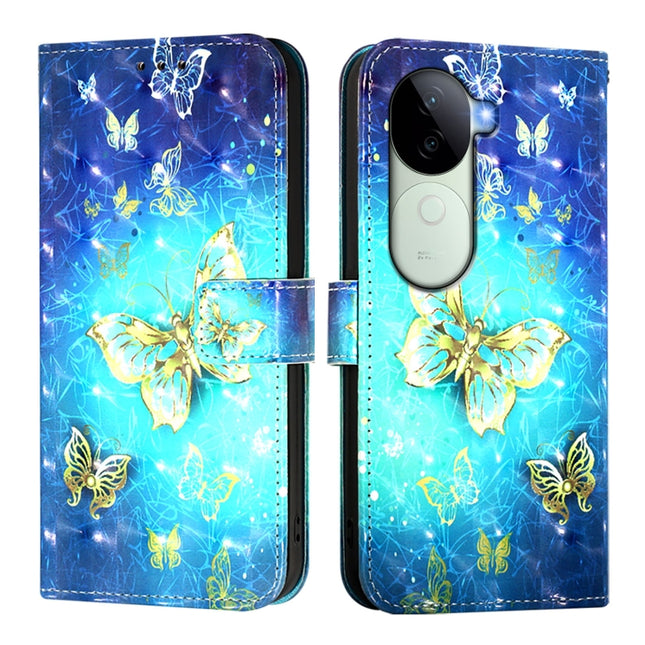 3D Painting Horizontal Flip Leather Phone Case, For vivo V40e 5G India, For vivo Y300 Pro, For vivo iQOO Z9s Pro 5G India
