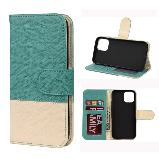 Splicing Color Horizontal Flip Leather Case with Holder & Photo Frame & Card Slots & Wallet, For iPhone 12 Pro Max