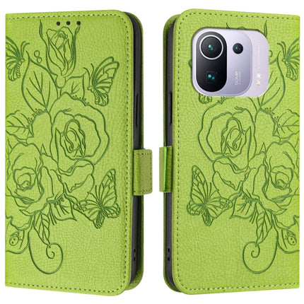 Embossed Rose RFID Anti-theft Leather Phone Case, For Xiaomi Mi 11 Pro, For Xiaomi Mi 11, For Xiaomi Mi 10T Lite 5G, For Xiaomi Mi 10 Lite