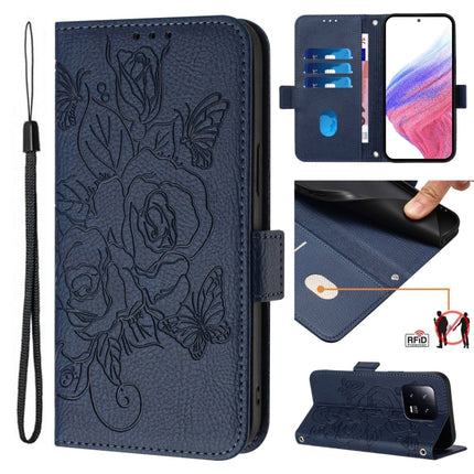 Embossed Rose RFID Anti-theft Leather Phone Case, For Xiaomi Civi 3 5G, For Xiaomi 13 Lite 5G / Civi 2, For Xiaomi 13 Pro 5G, For Xiaomi 13 5G