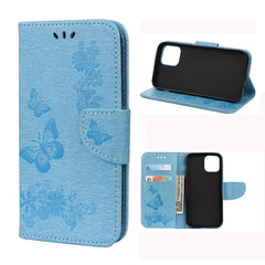 Vintage Embossed Floral Butterfly Pattern Horizontal Flip Leather Case with Card Slot & Holder & Wallet & Lanyard, For iPhone 12 mini, For iPhone 12 / 12 Pro, For iPhone 12 Pro Max