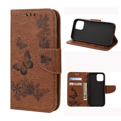 Vintage Embossed Floral Butterfly Pattern Horizontal Flip Leather Case with Card Slot & Holder & Wallet & Lanyard, For iPhone 12 mini, For iPhone 12 / 12 Pro, For iPhone 12 Pro Max