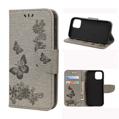 Vintage Embossed Floral Butterfly Pattern Horizontal Flip Leather Case with Card Slot & Holder & Wallet & Lanyard, For iPhone 12 mini, For iPhone 12 / 12 Pro, For iPhone 12 Pro Max